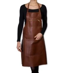 Dutchdeluxes Leather Zipper Apron In Classic Brown 10 Dutchdeluxes Leather Zipper Apron In Classic Brown -De Buyer Store dutch deluxes leather zipper apron classic brown model