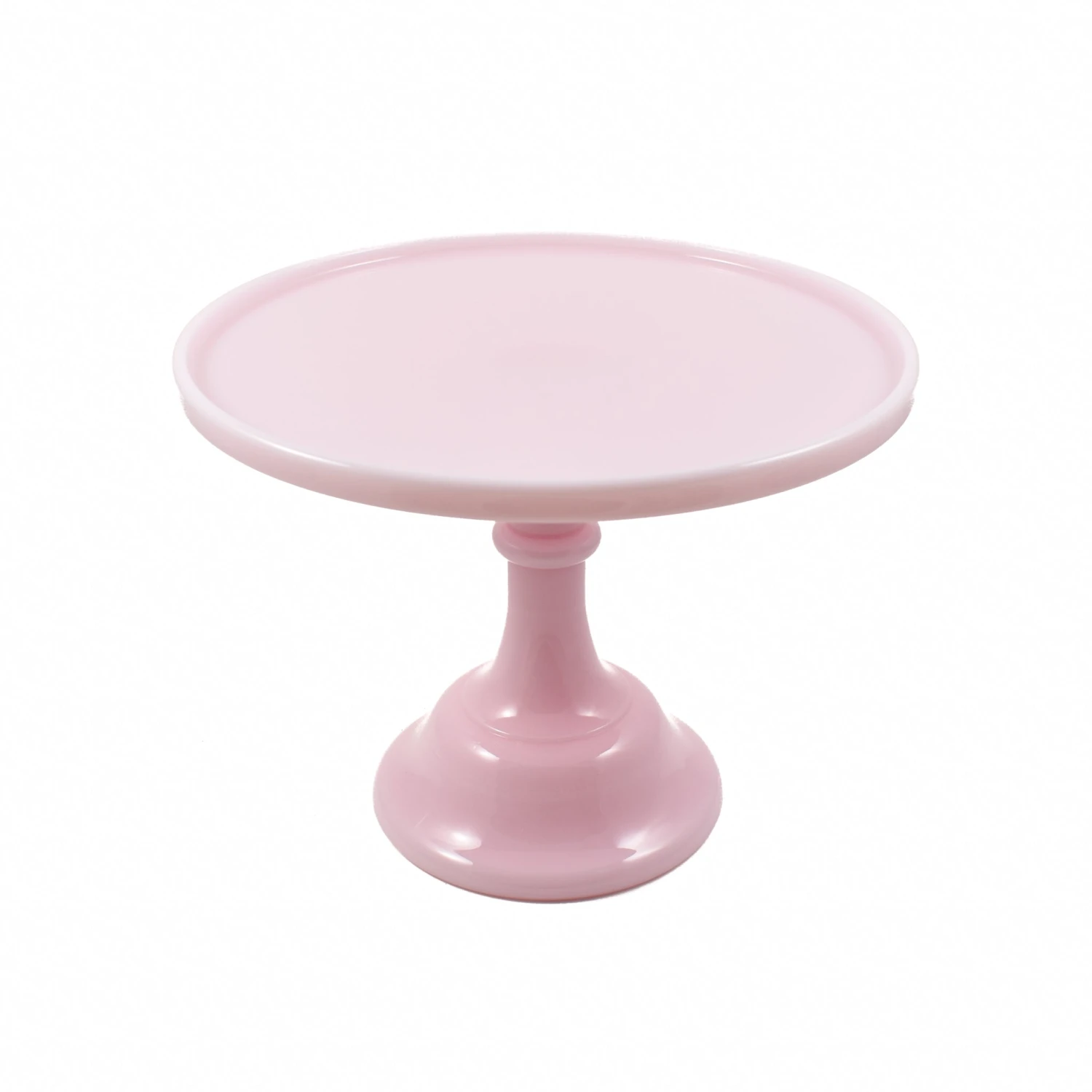 Mosser Glass Pink Milk Glass Cake Stand 10" 1 Mosser Glass Pink Milk Glass Cake Stand 10"