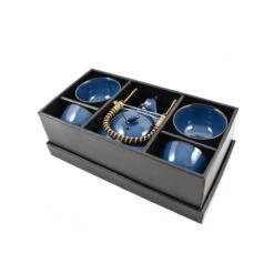 Rich Blue Japanese Tea Set For Four 5 Rich Blue Japanese Tea Set For Four -De Buyer Store rich blue japanese tea set for four 4