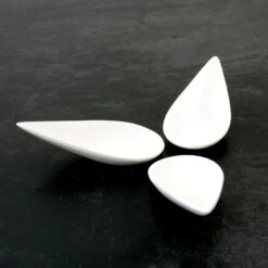 12 X Small Porcelain Tear Drop Canape Spoon