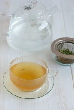 Glass Teacup & Saucer 400ml -De Buyer Store trendglas teacup stainless steel strainer portrait 89232653 a7dc 4db5 ab76 bf780edd145f